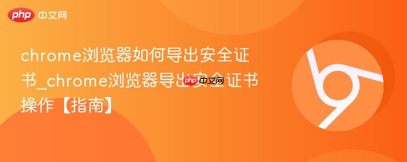 chrome浏览器导出安全证书操作【指南】- chrome浏览器如何导出安全证书