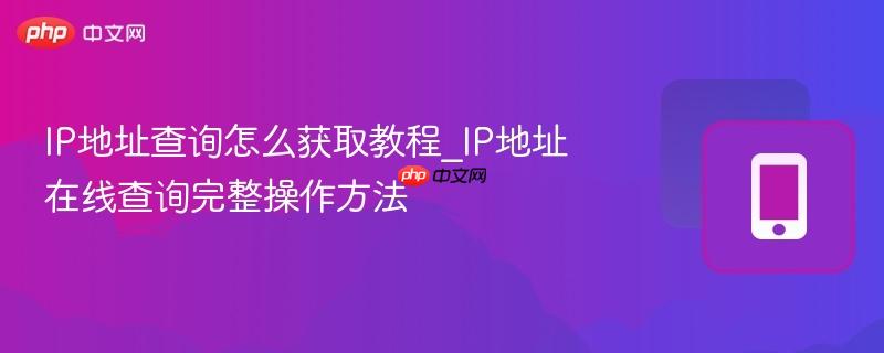 IP地址在线查询完整操作方法- IP地址查询怎么获取教程
