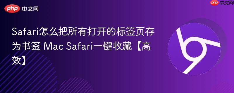 Mac Safari一键收藏【高效】- Safari怎么把所有打开的标签页存为书签