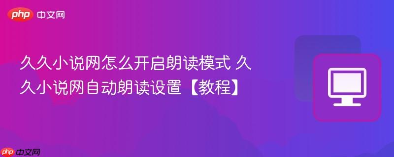 久久小说网自动朗读设置【教程】- 久久小说网怎么开启朗读模式