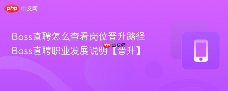 Boss直聘职业发展说明【晋升】- Boss直聘怎么查看岗位晋升路径