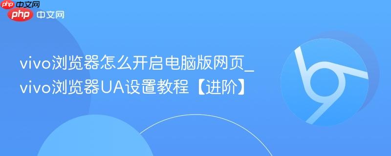 vivo浏览器UA设置教程【进阶】- vivo浏览器怎么开启电脑版网页