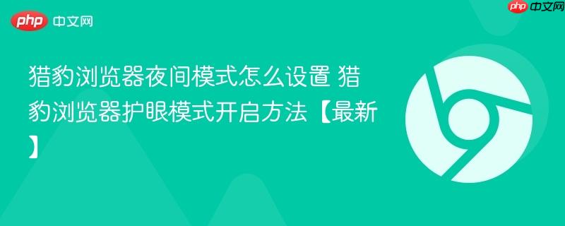 猎豹浏览器护眼模式开启方法【最新】- 猎豹浏览器夜间模式怎么设置